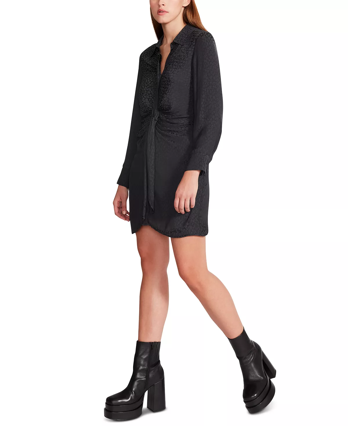 Steve Madden Women's Curious Leopard-Print Twist-Front Dress 4 Steve Madden Women's Curious Leopard-Print Twist-Front Dress - Image 4