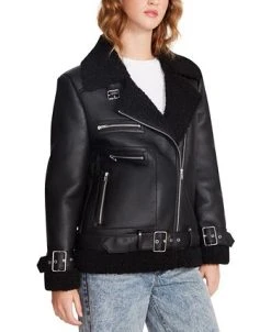 Steve Madden Women's Quinn Faux Leather Lined Moto Jacket -Anne Klein Sales Store 23022176 fpx