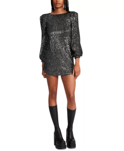 Steve Madden Women's Delorean Sparkling Puff-Sleeve Mini Dress -Anne Klein Sales Store 23022207 fpx
