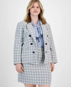 Bar III Plus Size Faux Double Breasted Blazer, Created For Macy's