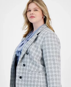 Bar III Plus Size Faux Double Breasted Blazer, Created For Macy's -Anne Klein Sales Store 23022223 fpx