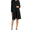 Kasper Women's Long Sleeve Seamed Topper Jacket & Sheath Dress
