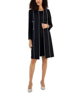 Kasper Women's Long Sleeve Seamed Topper Jacket & Sheath Dress