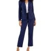 Kasper Women's Pinstripe Blazer, Sleeveless V-Neck Camisole, & Pinstripe Pants