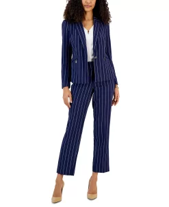 Kasper Women's Mid-Rise Straight-Leg Pinstripe Pants -Anne Klein Sales Store 23023036 fpx