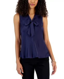 Kasper Women's Sleeveless Tie-Neck Top, Regular And Petite Sizes -Anne Klein Sales Store 23023580 fpx