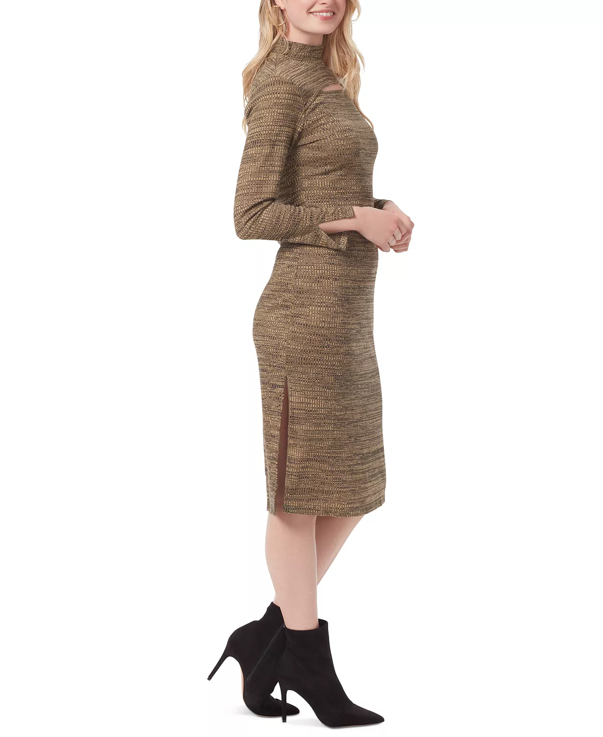 Jessica Simpson Women's Tacoma Keyhole Knit Bodycon Dress 3 Jessica Simpson Women's Tacoma Keyhole Knit Bodycon Dress - Image 3