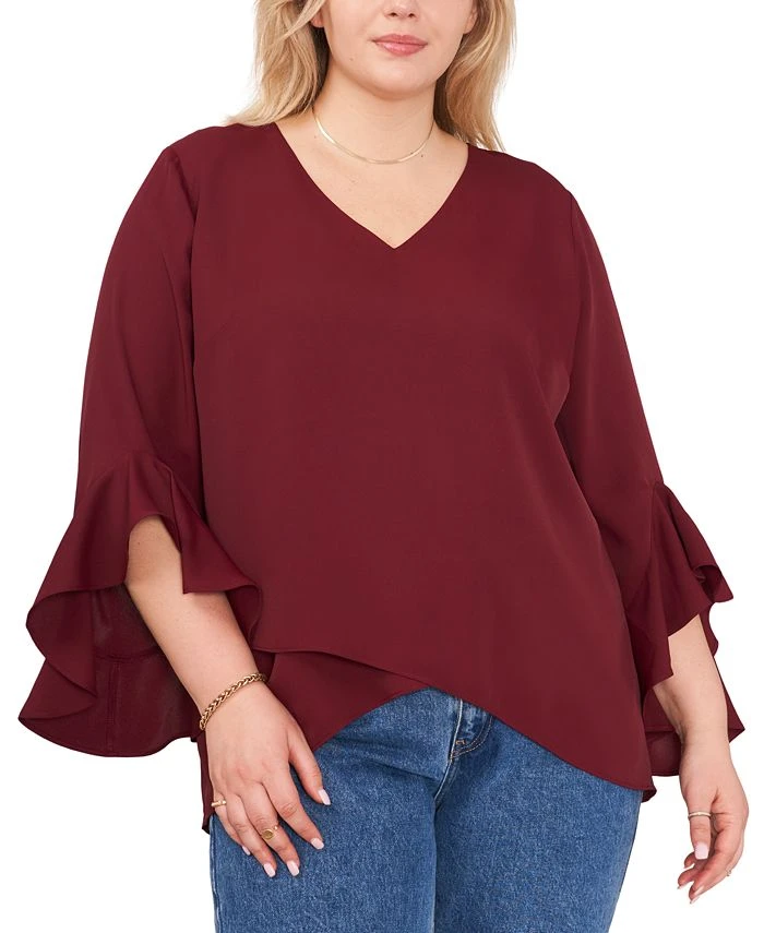 Vince Camuto Plus Size Flutter-Sleeve Top 1 Vince Camuto Plus Size Flutter-Sleeve Top