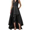 Adrianna Papell Women's Mikado High-Low Tuxedo Gown