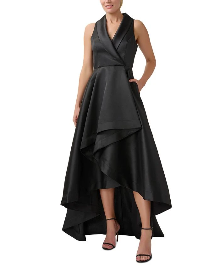 Adrianna Papell Women's Mikado High-Low Tuxedo Gown 1 Adrianna Papell Women's Mikado High-Low Tuxedo Gown