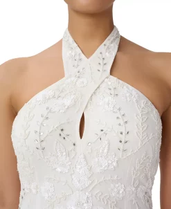 Adrianna Papell Women's Halter-Neck Sleeveless Embellished Gown -Anne Klein Sales Store 23033827 fpx