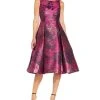 Adrianna Papell Women's Jacquard Tea-Length Dress