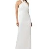 Adrianna Papell Women's Halter-Neck Sleeveless Fitted Gown