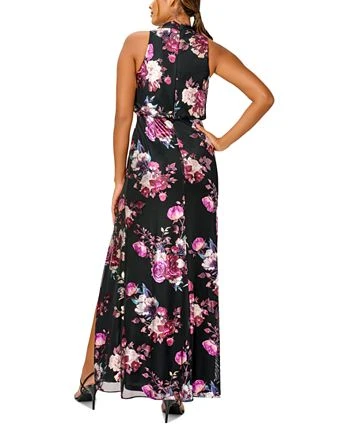 Adrianna Papell Women's Floral-Print Mock-Neck Gown 2 Adrianna Papell Women's Floral-Print Mock-Neck Gown - Image 2