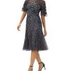 Adrianna Papell Embellished Flutter-Sleeve A-Line Dress