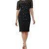 Adrianna Papell Beaded Floral Sheath Dress