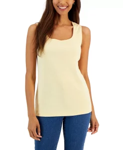 Karen Scott Quare-Neck Cotton Tank Top, Created For Macy's -Anne Klein Sales Store 23034880 fpx