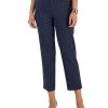 Kasper Women's Stretch-Jacquard Polka-Dot Straight-Leg Cropped Pants