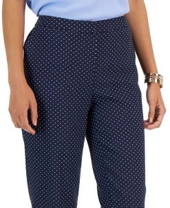 Kasper Women's Stretch-Jacquard Polka-Dot Straight-Leg Cropped Pants -Anne Klein Sales Store 23035429 fpx