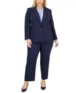 Kasper Plus Size Stretch Jacquard Dot-Print Blazer 6 Kasper Plus Size Stretch Jacquard Dot-Print Blazer -Anne Klein Sales Store 23045979 fpx