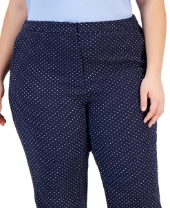Kasper Plus Size Dot-Print Jacquard Ankle Pants -Anne Klein Sales Store 23045996 fpx