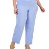 Kasper Plus Size Stretch Crepe Mid-Rise Ankle Pants