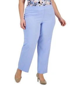 Kasper Plus Size Stretch Crepe Mid-Rise Ankle Pants