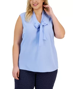 Kasper Plus Size Bow Top -Anne Klein Sales Store 23046013 fpx