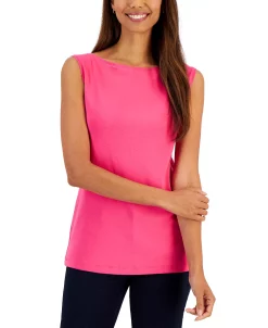 Karen Scott Cotton Boat-Neck Tank Top, Created For Macy's -Anne Klein Sales Store 23047818 fpx