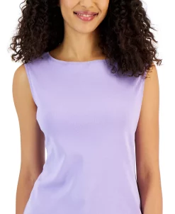Karen Scott Cotton Boat-Neck Tank Top, Created For Macy's -Anne Klein Sales Store 23047838 fpx