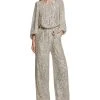 Vince Camuto Women's Jewel-Neck Tie-Waist Sequin Jumpsuit