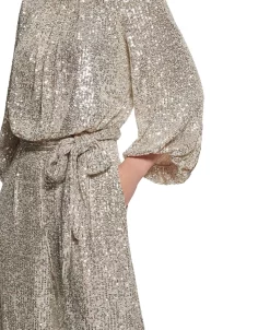 Vince Camuto Women's Jewel-Neck Tie-Waist Sequin Jumpsuit -Anne Klein Sales Store 23047995 fpx