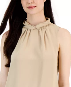 Anne Klein Women's Crepe Sleeveless Twist-Neck Top -Anne Klein Sales Store 23098446 fpx