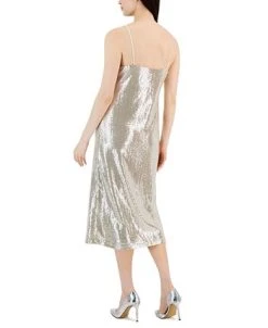 Anne Klein Women's Sleeveless Stretch Sequin Midi Slip Dress -Anne Klein Sales Store 23098526 fpx