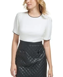 Karl Lagerfeld Paris Women's Mixed-Media Sheath Dress 7 Karl Lagerfeld Paris Women's Mixed-Media Sheath Dress -Anne Klein Sales Store 23100625 fpx