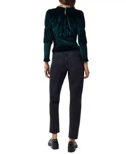 French Connection Women's Sula Velvet Smocked Top 7 French Connection Women's Sula Velvet Smocked Top -Anne Klein Sales Store 23100675 fpx