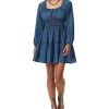 Sam Edelman Women's Lora Cotton Smocked Bustier Pullover Dress