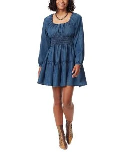 Sam Edelman Women's Lora Cotton Smocked Bustier Pullover Dress
