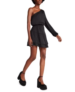 Steve Madden Zinnia Satin One-Shoulder Dress -Anne Klein Sales Store 23101569 fpx