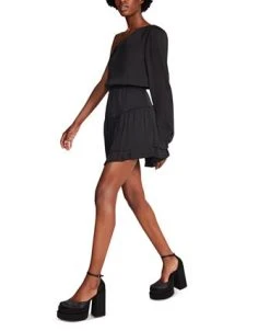 Steve Madden Zinnia Satin One-Shoulder Dress -Anne Klein Sales Store 23101571 fpx