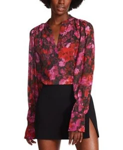 Steve Madden Women's Hudson Chiffon Split-Neck Top -Anne Klein Sales Store 23101596 fpx