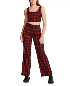 Steve Madden Plaid Orchard Corset Crop Top -Anne Klein Sales Store 23101599 fpx