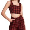 Steve Madden Plaid Orchard Corset Crop Top