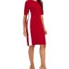 Kasper Women's Ellen Crewneck Side-Stripe Shift Dress