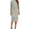 Kasper Women's Side-Pleated Printed Midi Dress