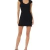 French Connection Women's Mathilda Ribbed Knit Ruffled Bodycon Mini Dress