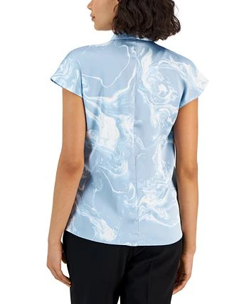 Alfani Women's Printed Satin Short-Sleeve Surplice Top, Created For Macy's 2 Alfani Women's Printed Satin Short-Sleeve Surplice Top, Created For Macy's - Image 2