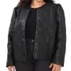 Vince Camuto Plus Size Quilted Faux-Leather Jacket