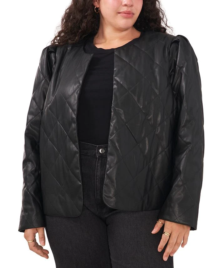 Vince Camuto Plus Size Quilted Faux-Leather Jacket 1 Vince Camuto Plus Size Quilted Faux-Leather Jacket