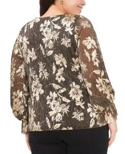 Vince Camuto Plus Size Metallic-Threaded Smocked Top 5 Vince Camuto Plus Size Metallic-Threaded Smocked Top -Anne Klein Sales Store 23112427 fpx